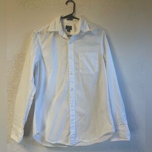 J. Crew  Classic White Casual Button-Down Shirt Long Sleeve Poplin Cotton